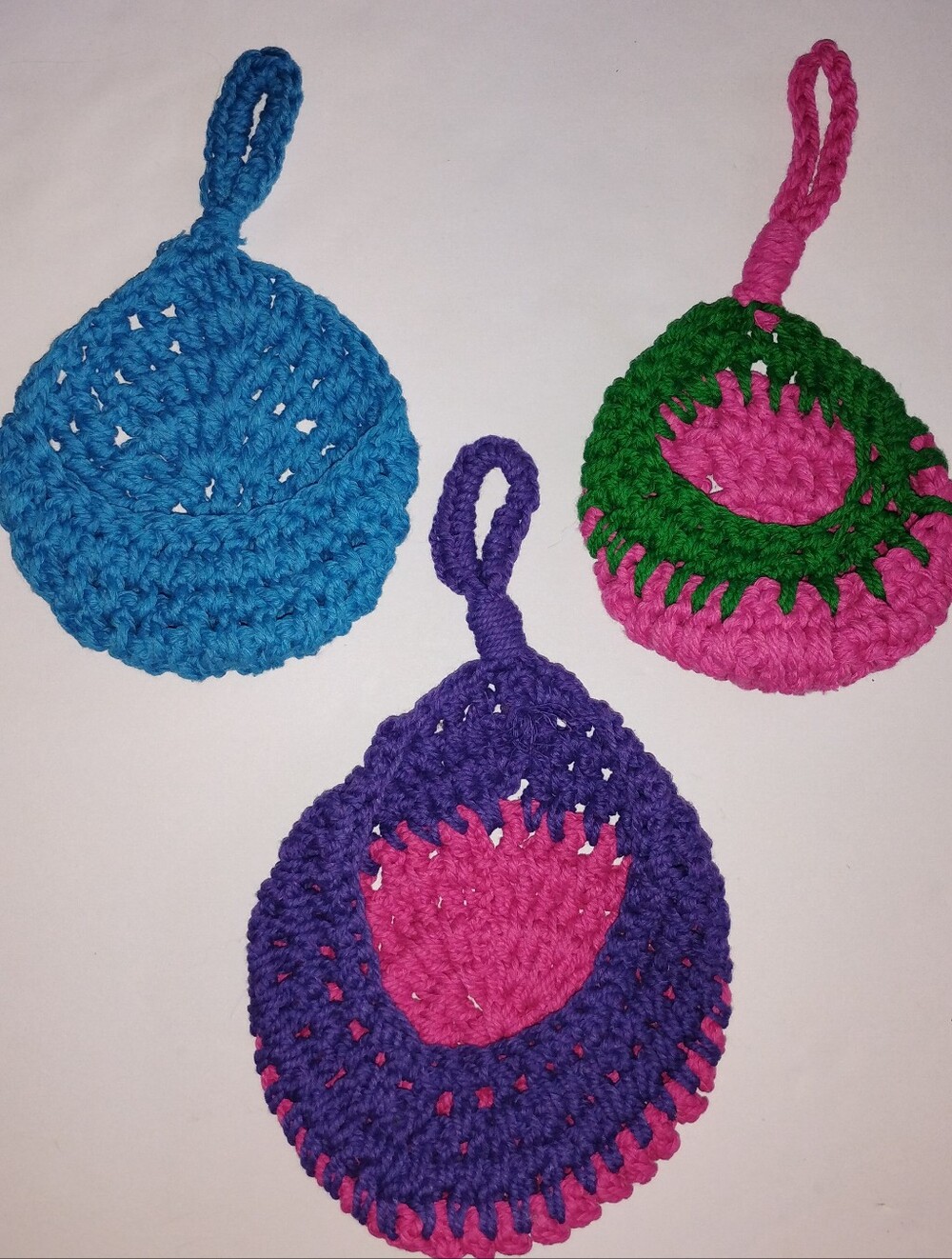 Air Plant / Mini Plant Hangers (Set of 3) - Blue, Pink, Purple, Pre-owned
